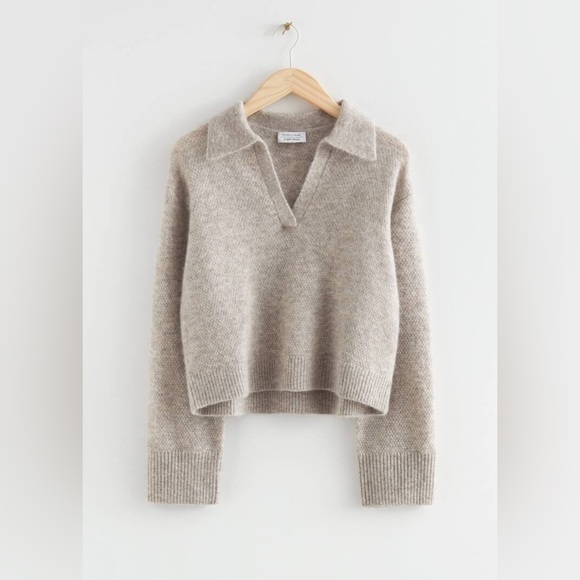 & Other Stories- Collared Boxy Knit Jumper - Small - Picture 1 of 4
